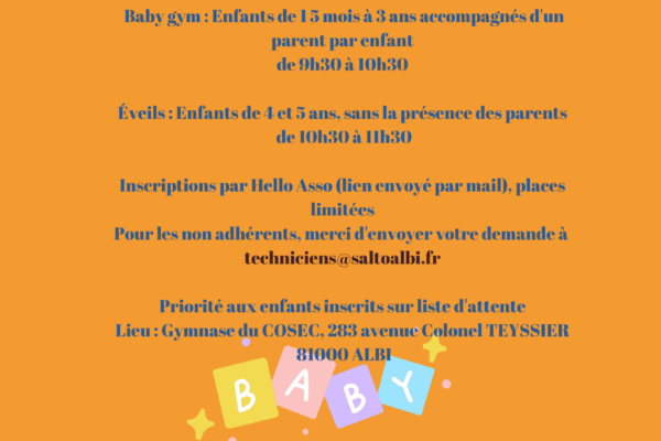 Dimanche petite Enfance Au Salto: 11/12/22 (3ème Séance De La Saison)