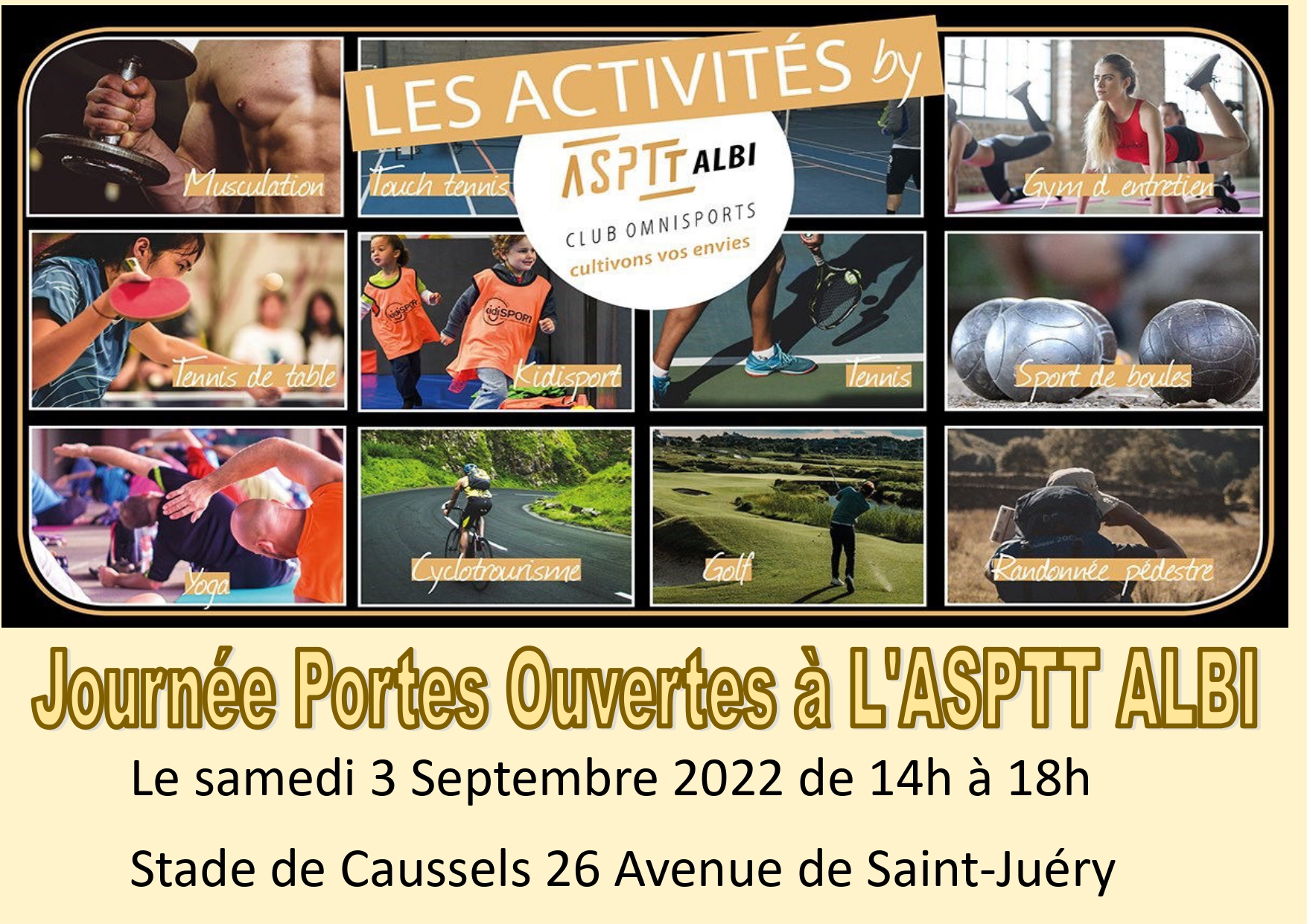 OMEPS Albi • Journée Portes Ouvertes ASPTT ALBI Samedi 3 Septembre 2022